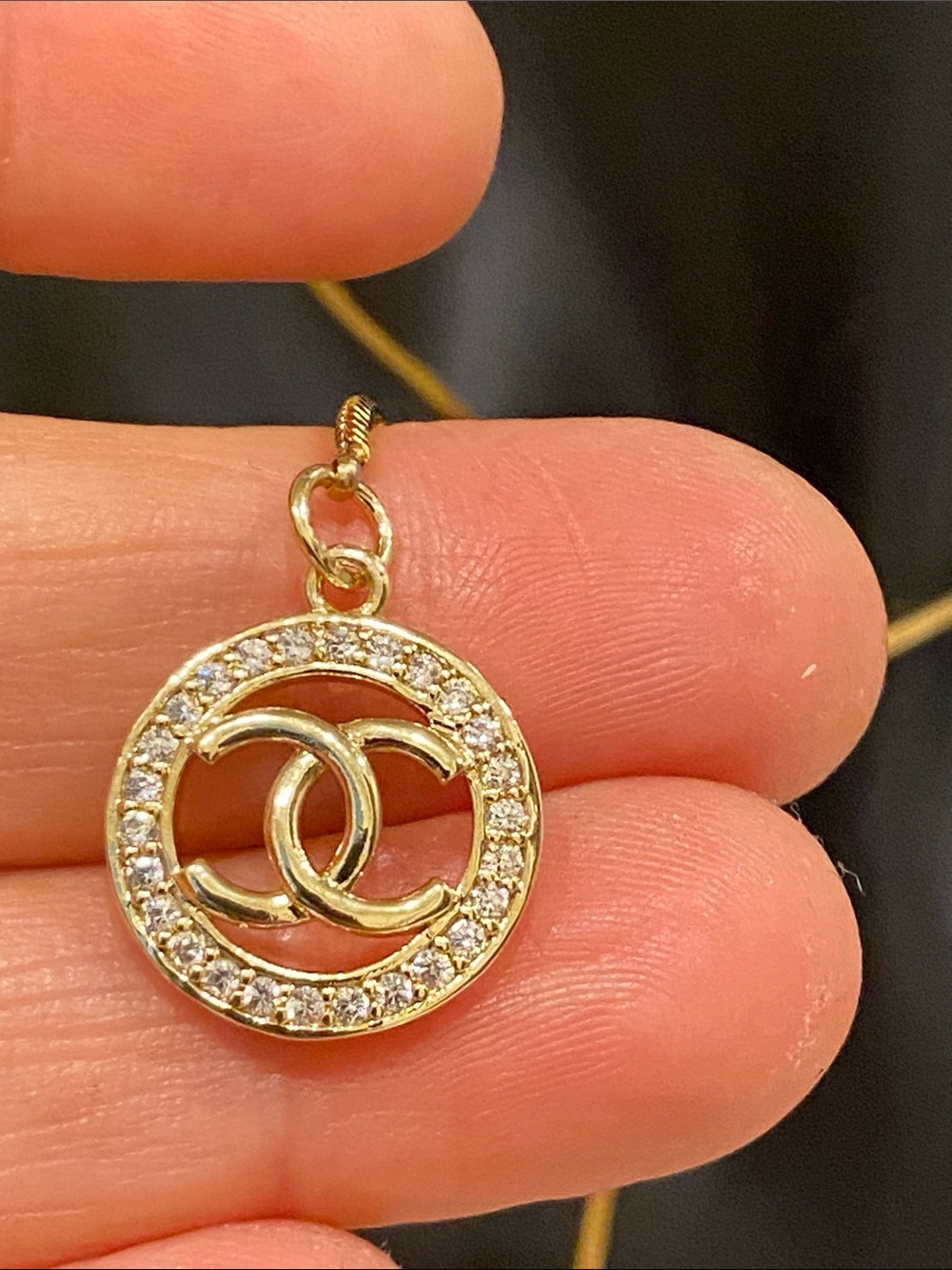Gold Pearl Drop Necklace And Chanel CC Logo Charm - Picture 4 of 11